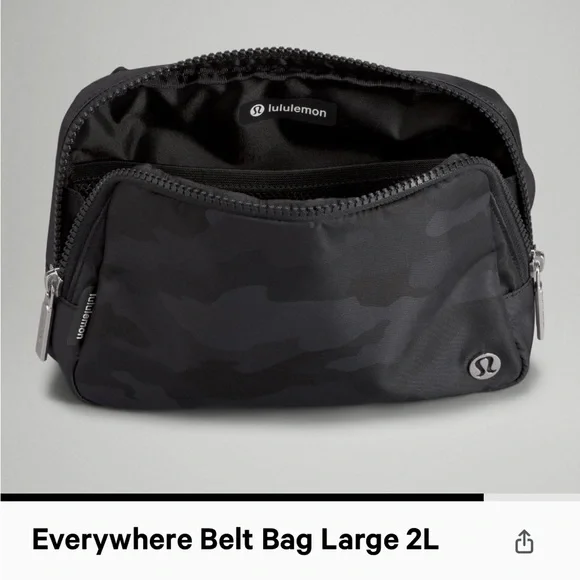NWT Lululemon Everywhere Belt Bag 2L Camo Print Black and Charcoal Grey - Picture 4 of 8